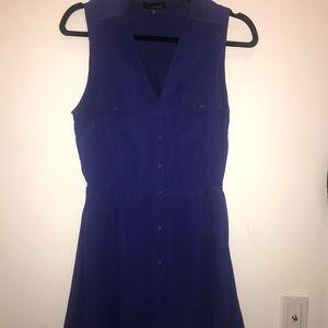 Blue blouse dress with collar